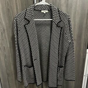 Black & Light Cream Print Blazer